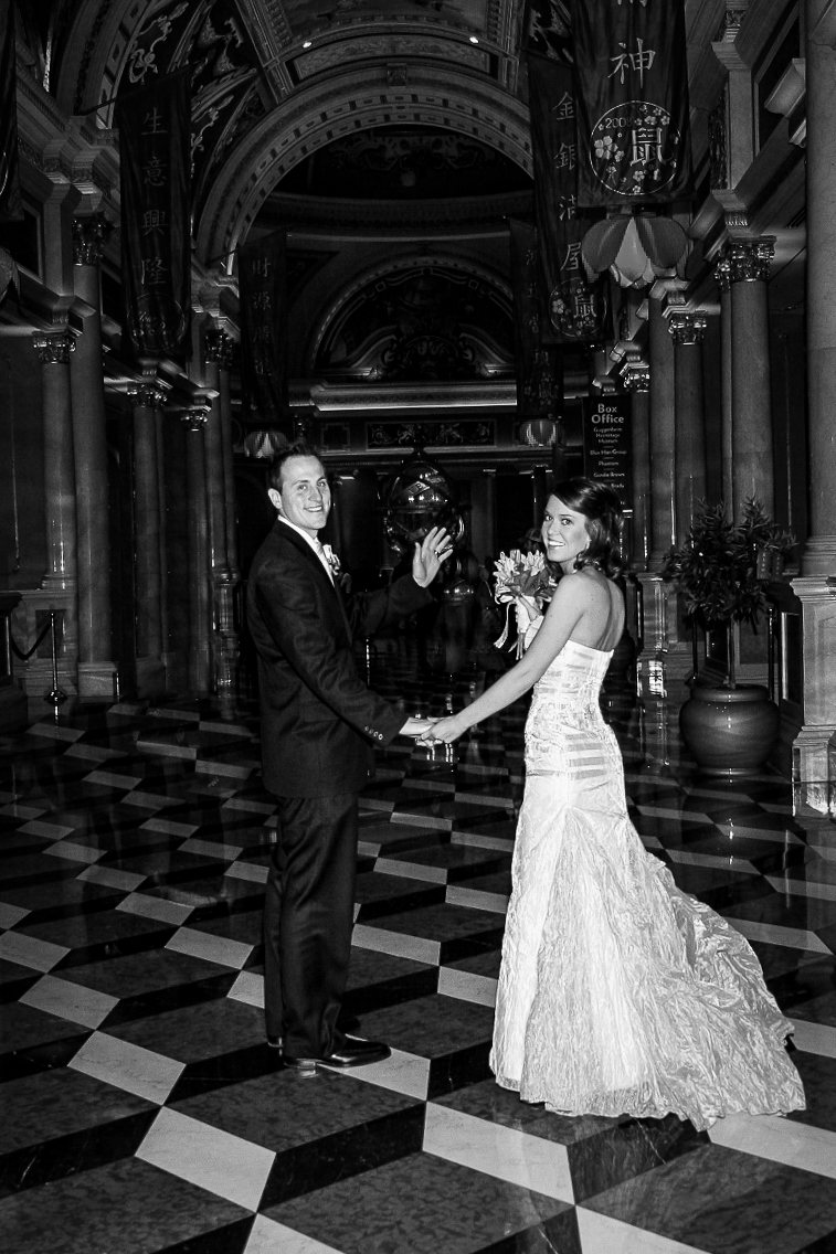 Bride and Groom Venetian Las Vegas Destination Wedding Editorial Style