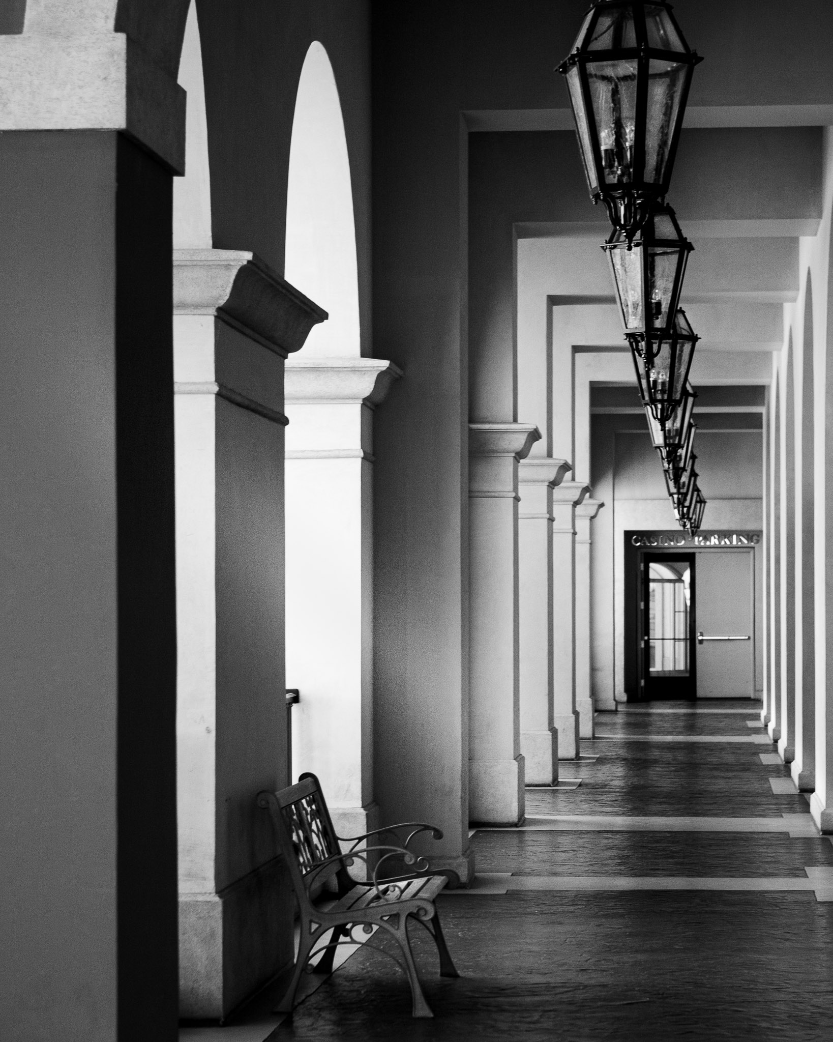 Lake Las Vegas wedding photographer capturing private ceremony entrance with structured architecture and quiet anticipation