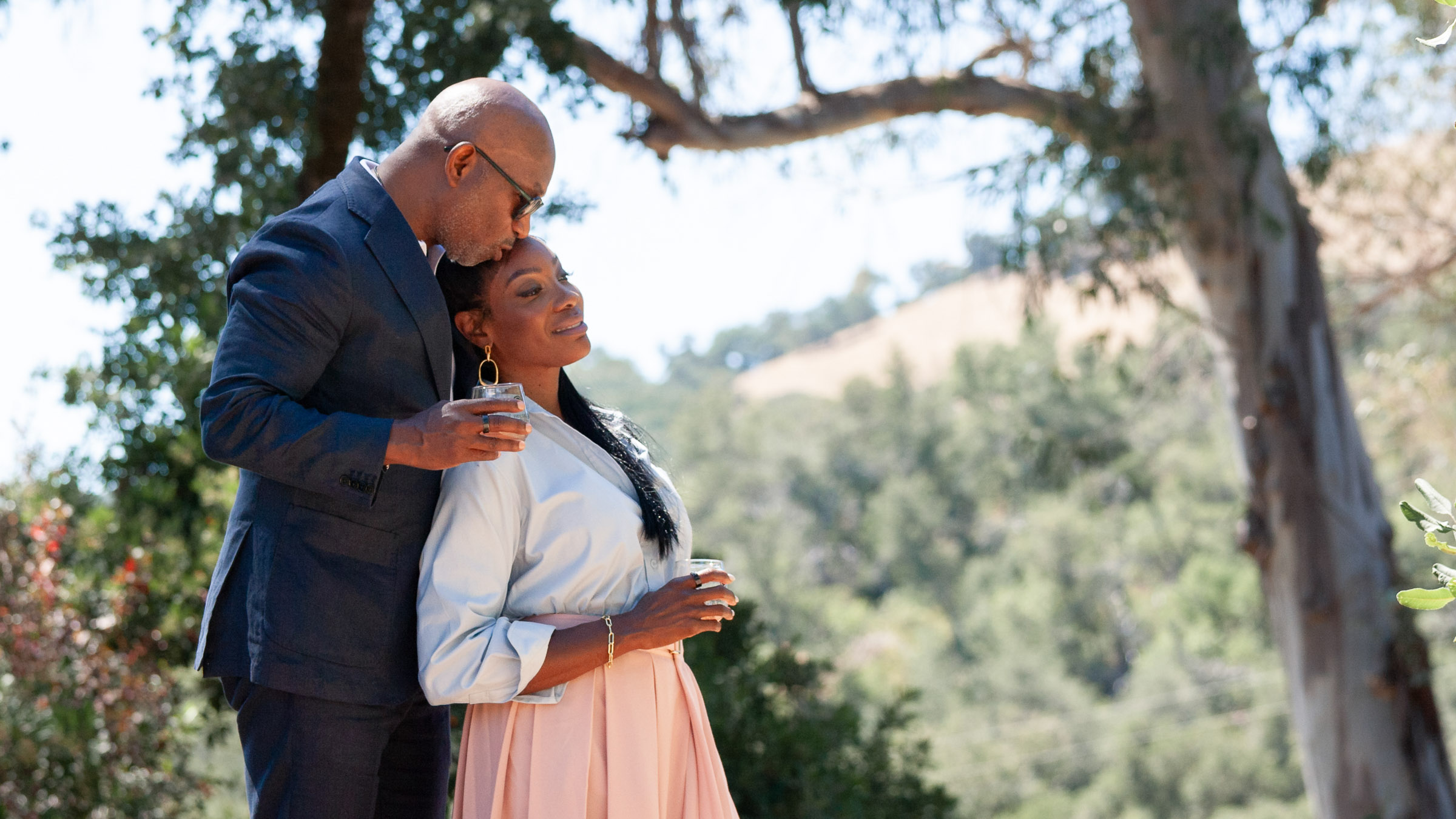 Newlywed couple sharing a quiet moment at Bartholomew Estate Winery in Sonoma
