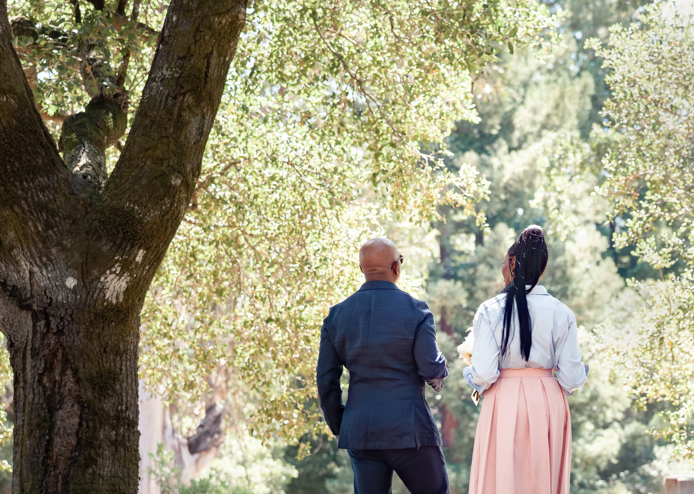 Couple at Bartholomew Estate Winery in Sonoma photographed after their courthouse elopement