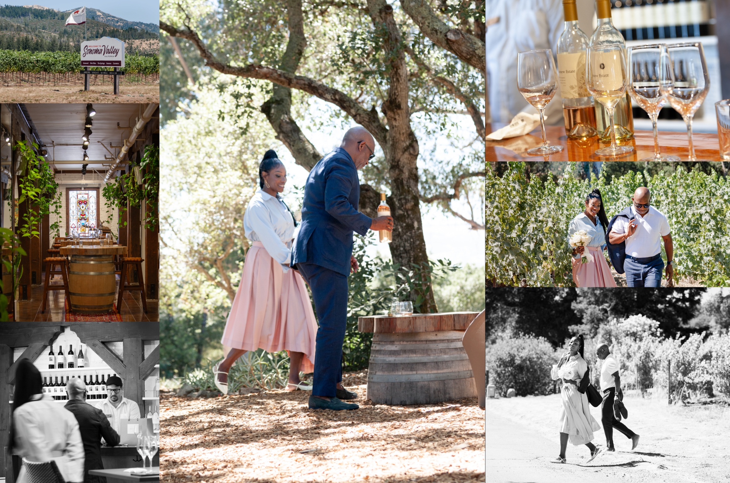 Bartholomew Estate Winery Sonoma wedding photography with vineyard portraits and wine tasting