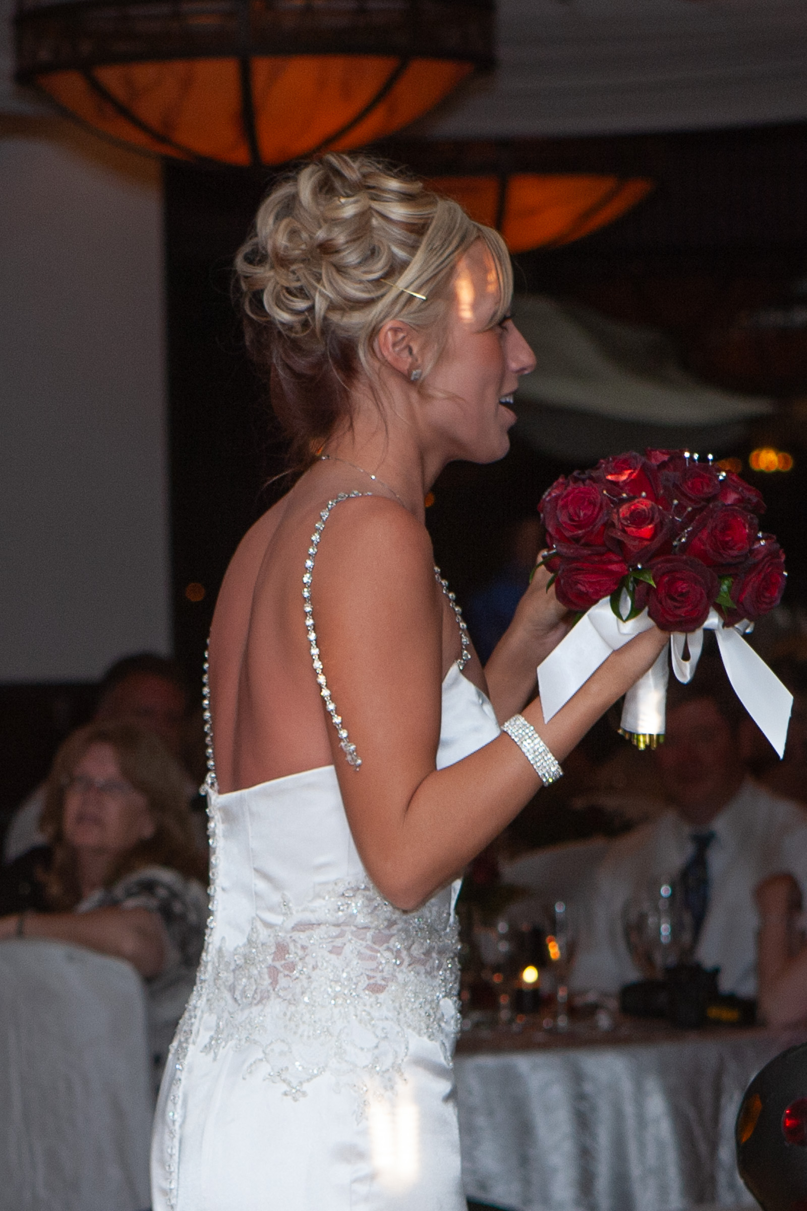 Wedding dress strap broken during reception